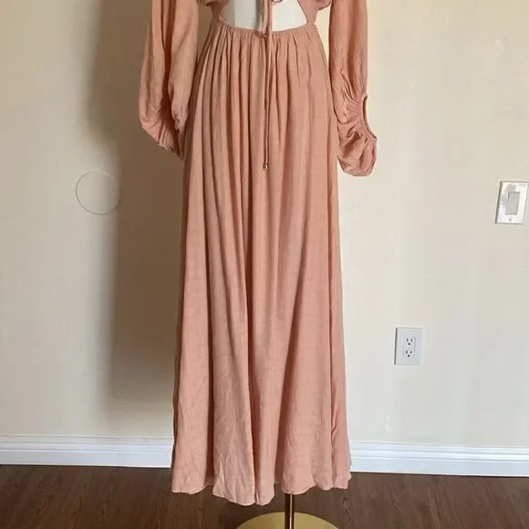 Aura the Label Peach Maxi Cutout Dress Size Small New With Tags - Picture 7 of 15